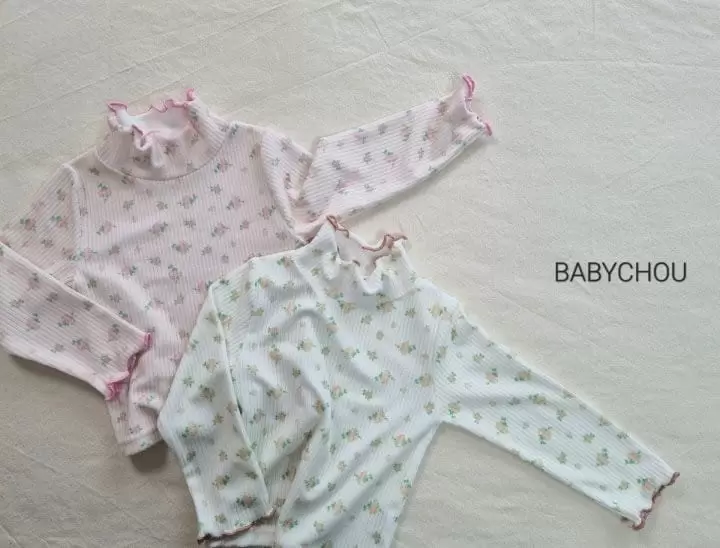 Babychou - Korean Children Fashion - #designkidswear - Rose Turtleneck