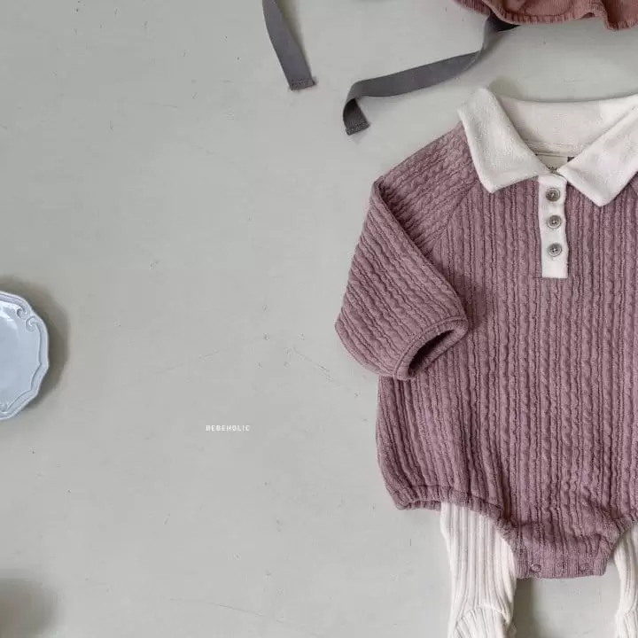Bebe Holic - Korean Baby Fashion - #babyclothing - Twist Collar Bodysuot - 7