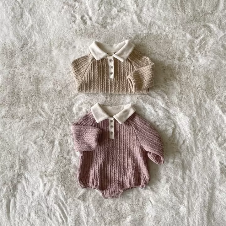 Bebe Holic - Korean Baby Fashion - #babyfever - Twist Collar Bodysuot - 9