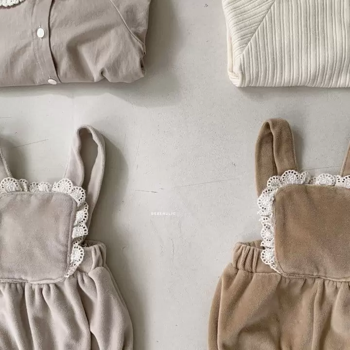 Bebe Holic - Korean Baby Fashion - #babyfashion - Embo Frill Dungarees - 4