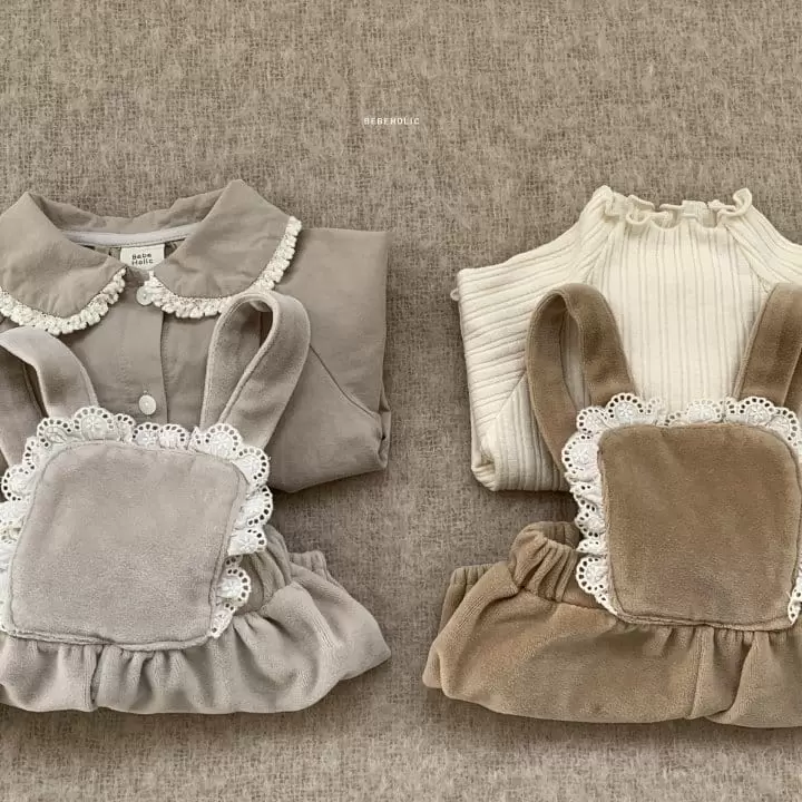 Bebe Holic - Korean Baby Fashion - #babylifestyle - Embo Frill Dungarees - 6