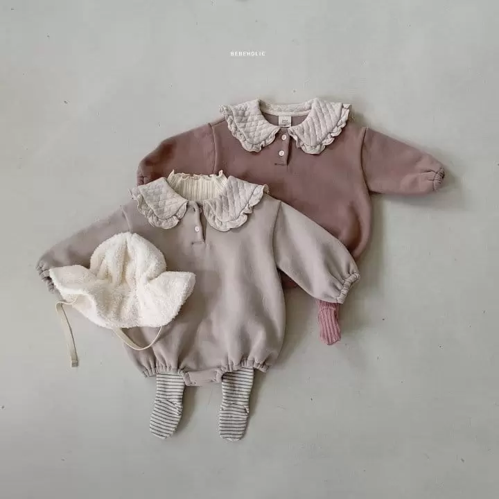 Bebe Holic - Korean Baby Fashion - #babyoutfit - Quilting Collar Bodysuit