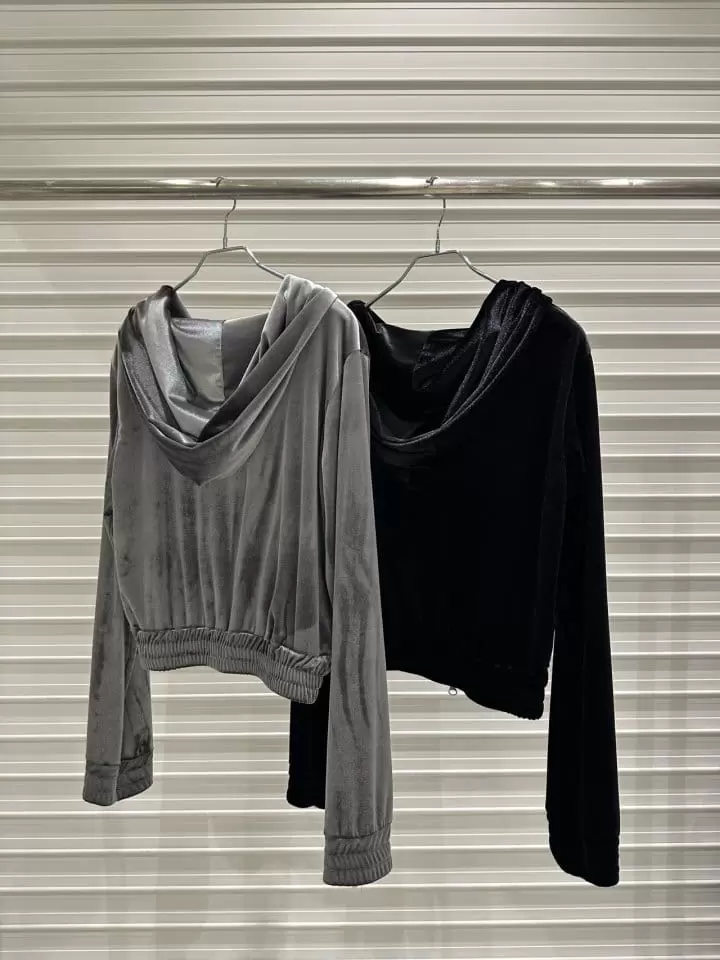 Bricklane - Korean Women Fashion - #womensfashion - Velvet Hoody Tee