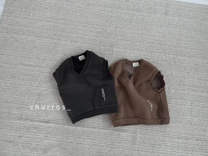 Churros - Korean Children Fashion - #childrensboutique - V Neck Fleece Vest