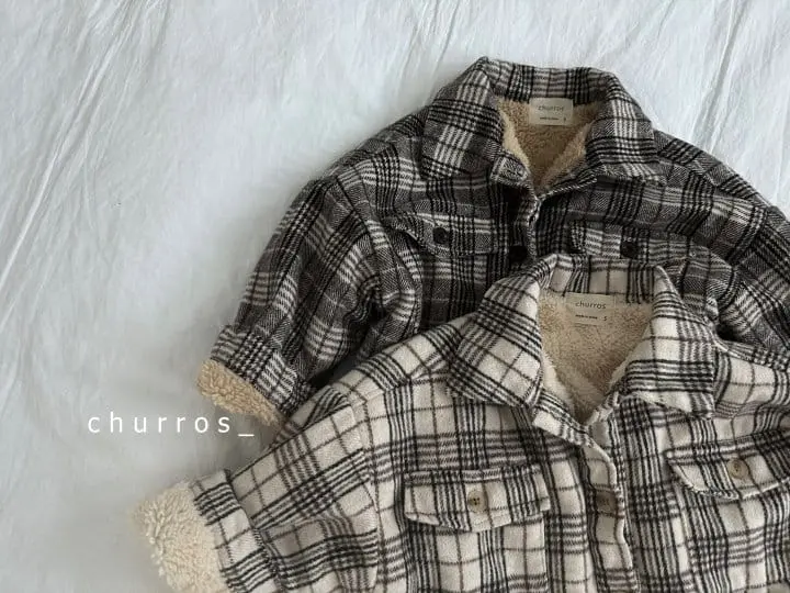 Churros - Korean Children Fashion - #designkidswear - Long Check Jacket