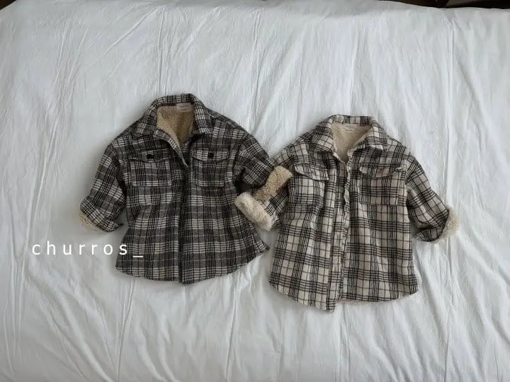 Churros - Korean Children Fashion - #discoveringself - Long Check Jacket - 2