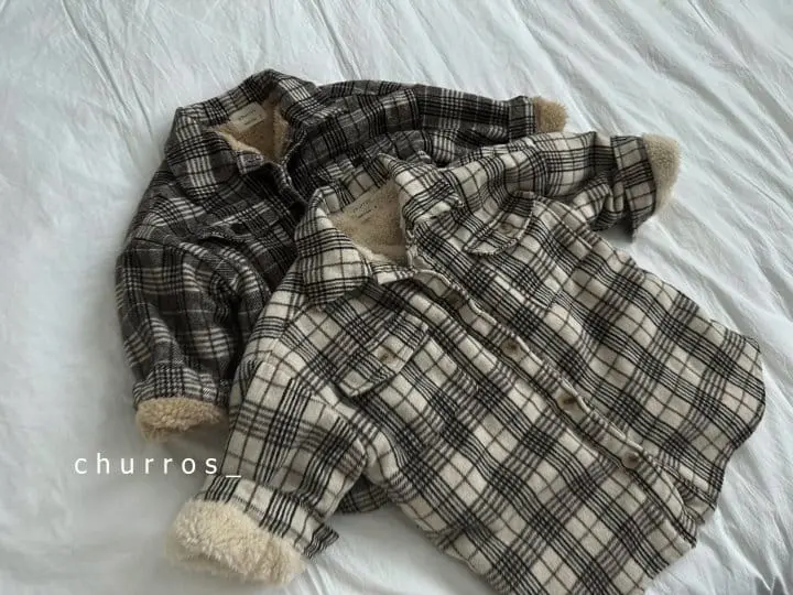 Churros - Korean Children Fashion - #kidsstore - Long Check Jacket - 5