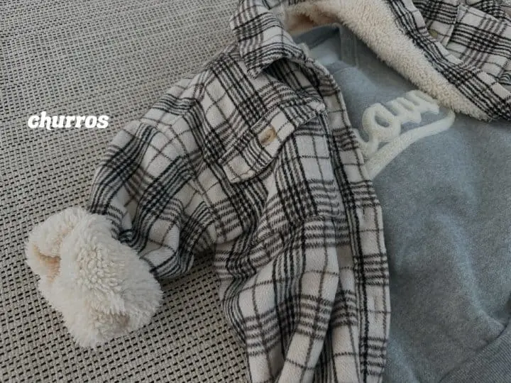 Churros - Korean Children Fashion - #kidzfashiontrend - Long Check Jacket - 6