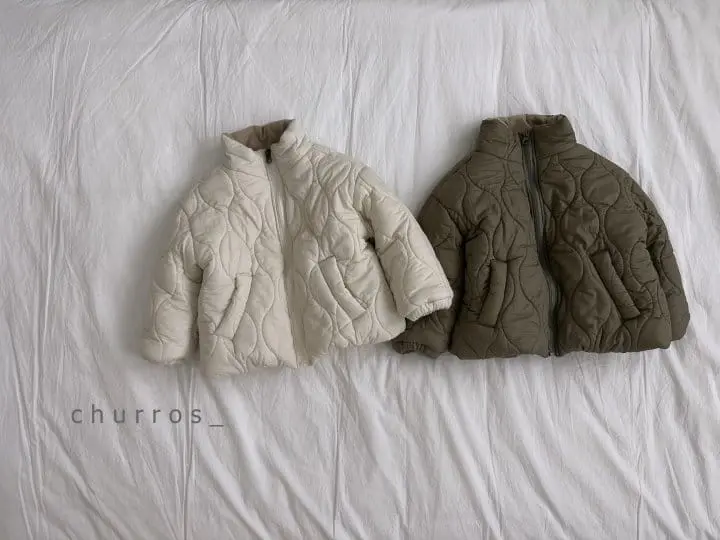 Churros - Korean Children Fashion - #littlefashionista - Neutral Quilting Jumper - 3