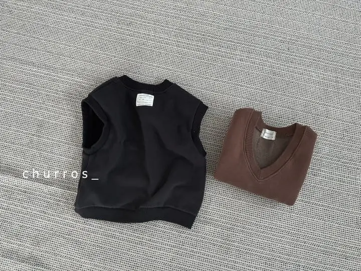 Churros - Korean Children Fashion - #minifashionista - V Neck Fleece Vest - 11