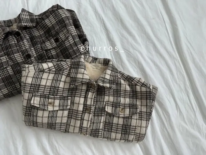 Churros - Korean Children Fashion - #minifashionista - Long Check Jacket - 10