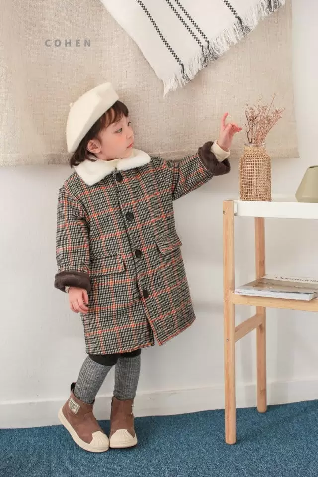 Cohen - Korean Children Fashion - #kidsstore - Check Coat - 8