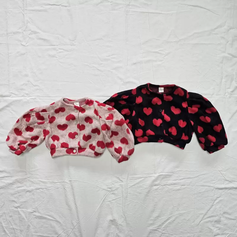 Color - Korean Children Fashion - #Kfashion4kids - Heart Cardigan