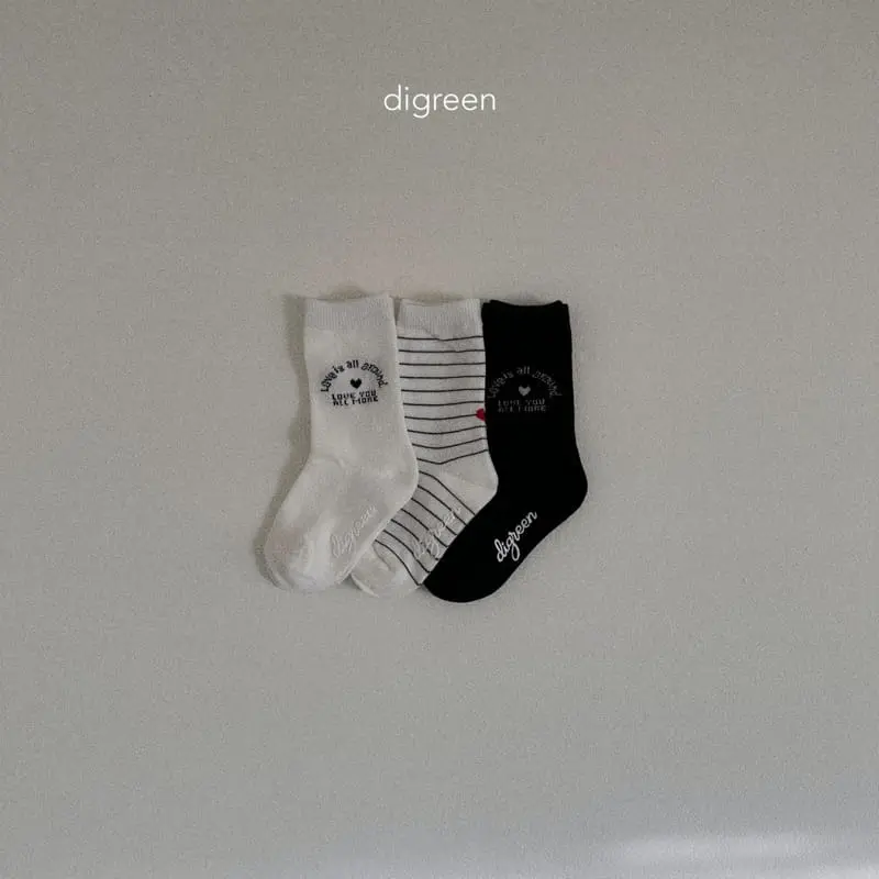 Digreen - Korean Children Fashion - #kidsstore - Love Socks - 3