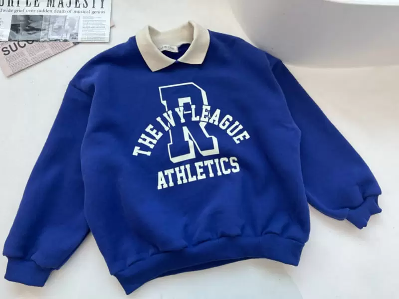 Dore Dore - Korean Children Fashion - #childofig - R Collar Fleece Sweatshirt
