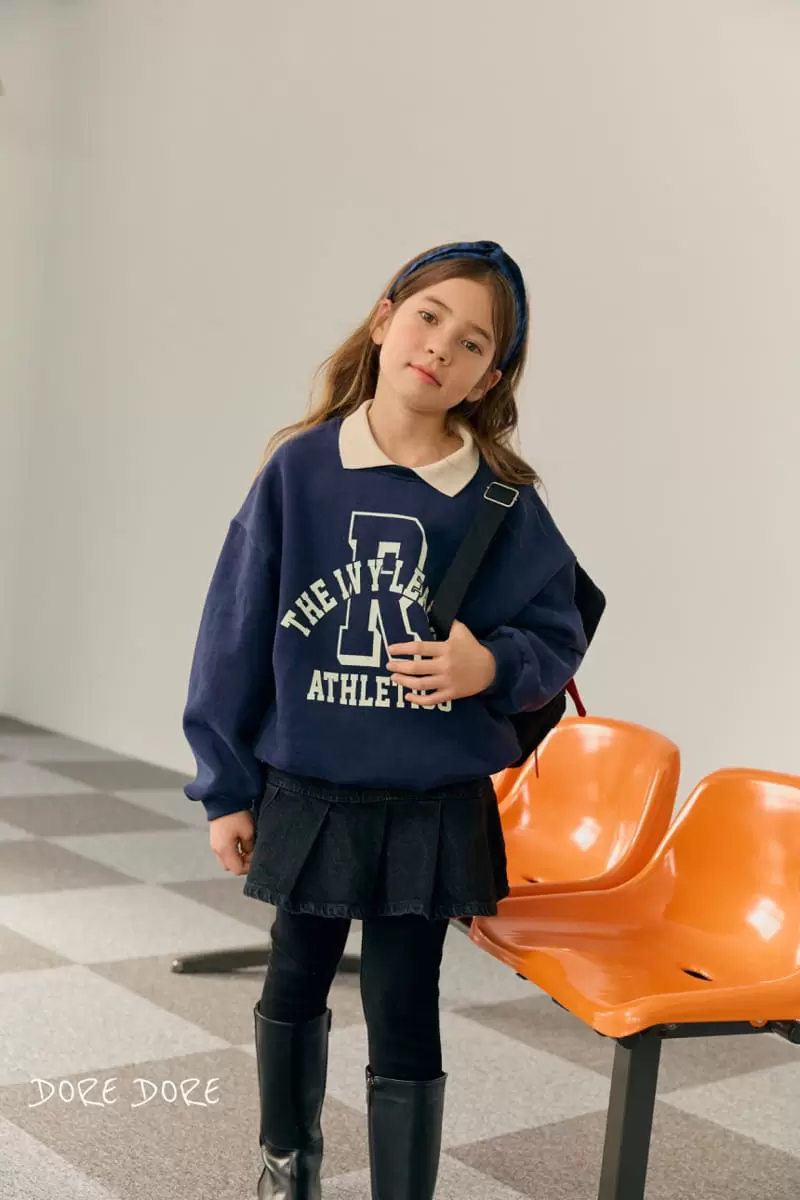 Dore Dore - Korean Children Fashion - #fashionkids - R Collar Fleece Sweatshirt - 6