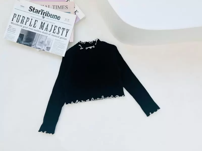 Dore Dore - Korean Children Fashion - #kidsshorts - Terry Half Crop Tee - 2