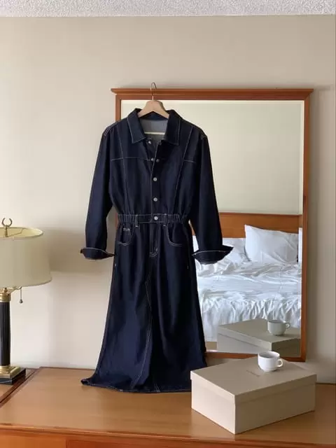 Dress Room - Korean Women Fashion - #momslook - Berlin Denim One-piece - 6