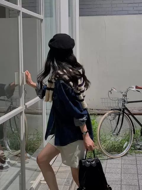 Dress Room - Korean Women Fashion - #momslook - Ancle Denim Shirt - 2