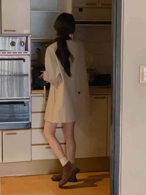 Dress Room - Korean Women Fashion - #thatsdarling - Corduroy Trench Coat