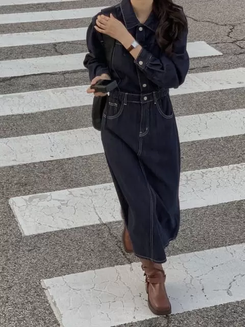 Dress Room - Korean Women Fashion - #womensfashion - Berlin Denim One-piece - 3