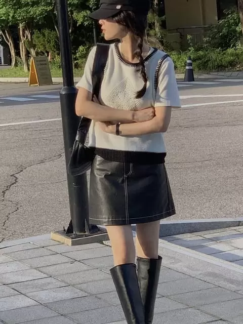 Dress Room - Korean Women Fashion - #momslook - Eden Argly Knit Vest - 4