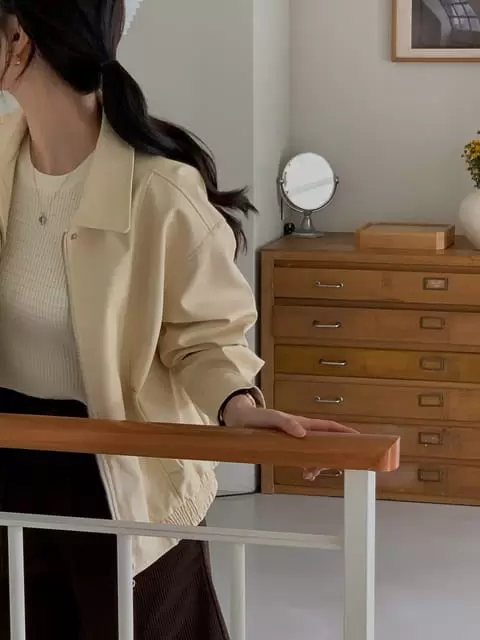 Dress Room - Korean Women Fashion - #momslook - Bite Leather Jacket - 4