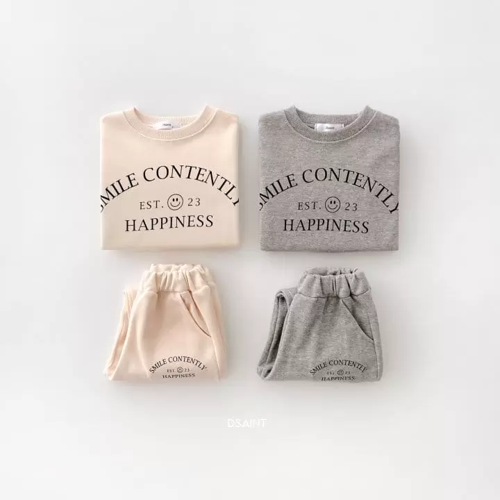 Dsaint - Korean Children Fashion - #Kfashion4kids - Smile Est Jogger Top Bottom Set - 3