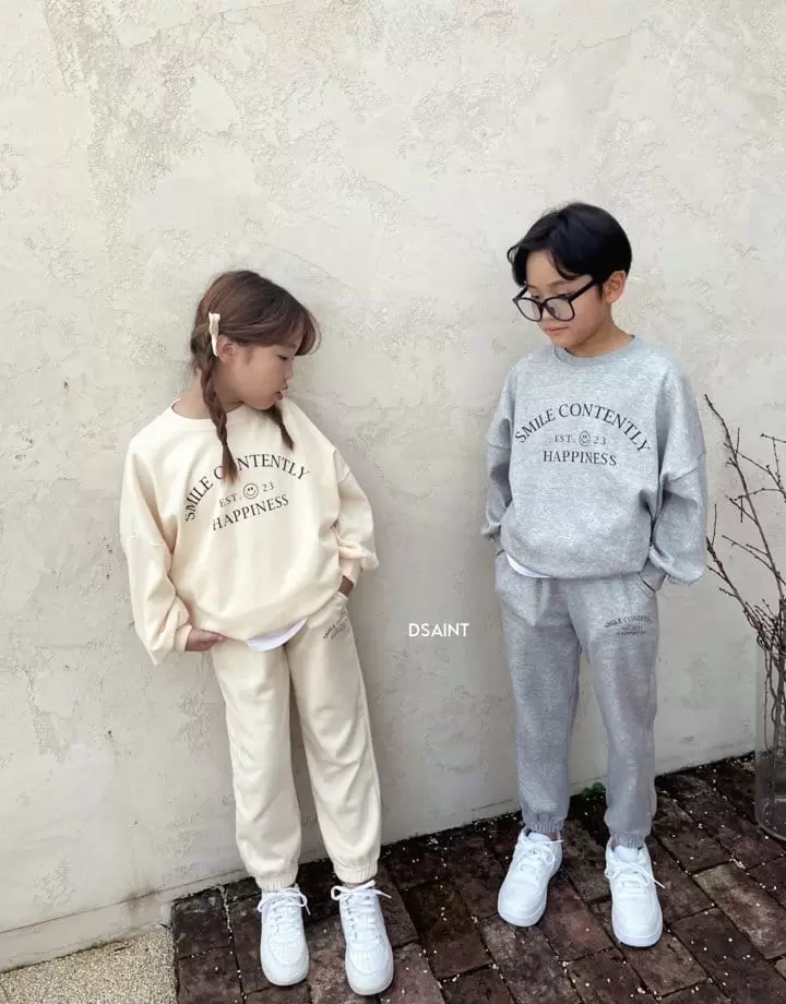 Dsaint - Korean Children Fashion - #prettylittlegirls - Smile Est Jogger Top Bottom Set - 7
