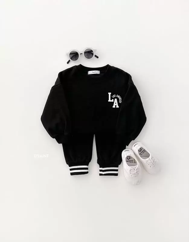 Dsaint - Korean Children Fashion - #stylishchildhood - LA Two Line Top Bottom Set - 7