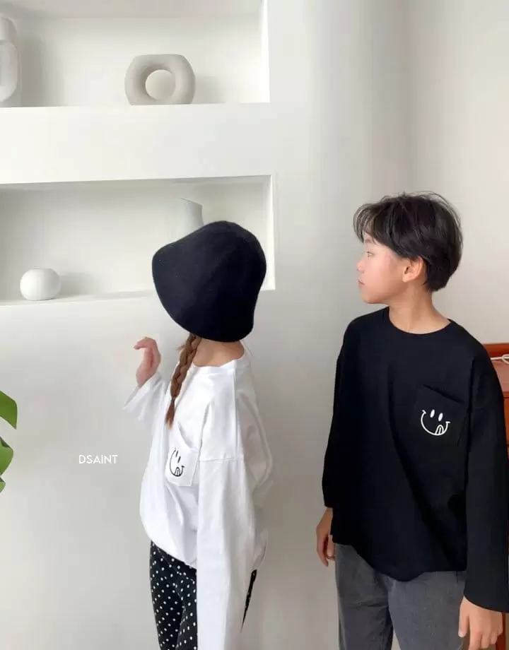 Dsaint - Korean Children Fashion - #todddlerfashion - Pocket Smile Tee - 8