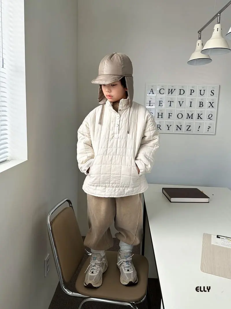 Ellymolly - Korean Children Fashion - #toddlerclothing - Atom Padding Half Zip-up