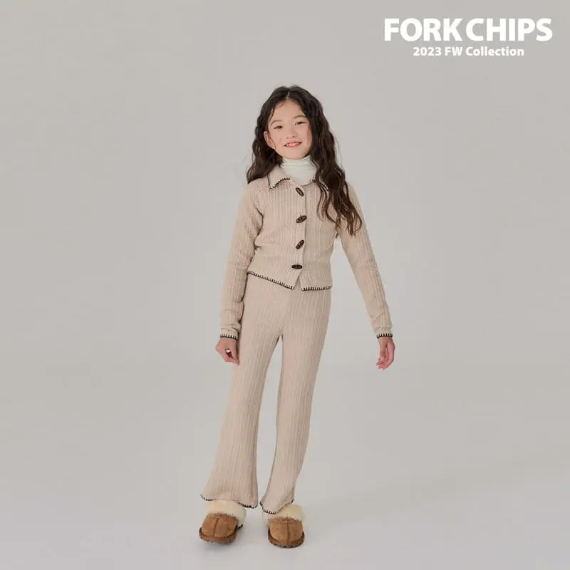 Fork Chips - Korean Children Fashion - #Kfashion4kids - Chain Knit Cardigan - 2