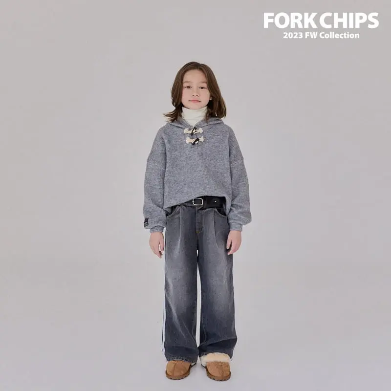 Fork Chips - Korean Children Fashion - #Kfashion4kids - Line Jeans - 7