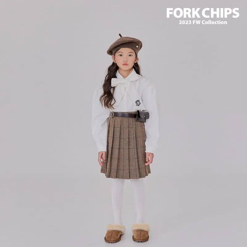 Fork Chips - Korean Children Fashion - #childrensboutique - Half Pleats Skirt - 2