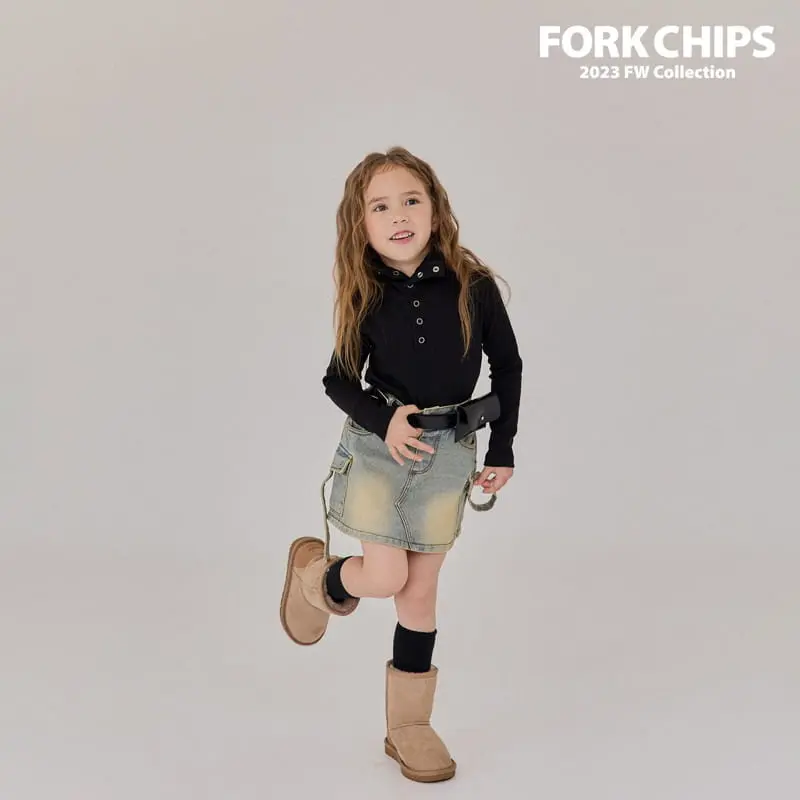 Fork Chips - Korean Children Fashion - #discoveringself - Walker Denim Skirt - 7
