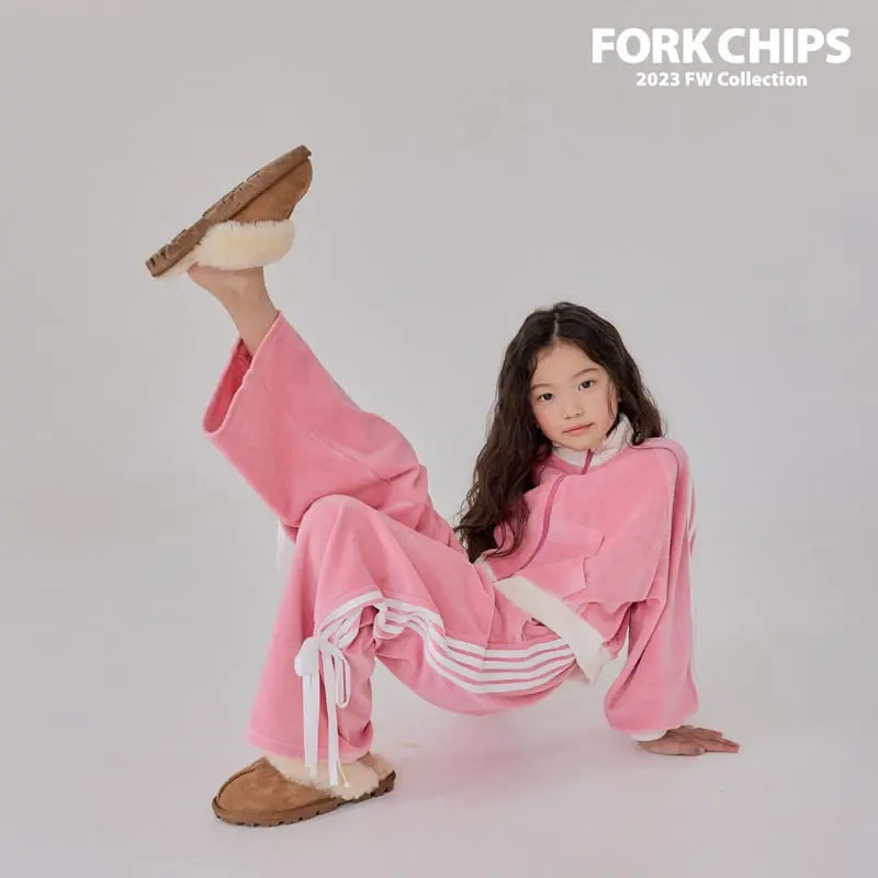 Fork Chips - Korean Children Fashion - #discoveringself - Kitch Velvet Zip-up - 2