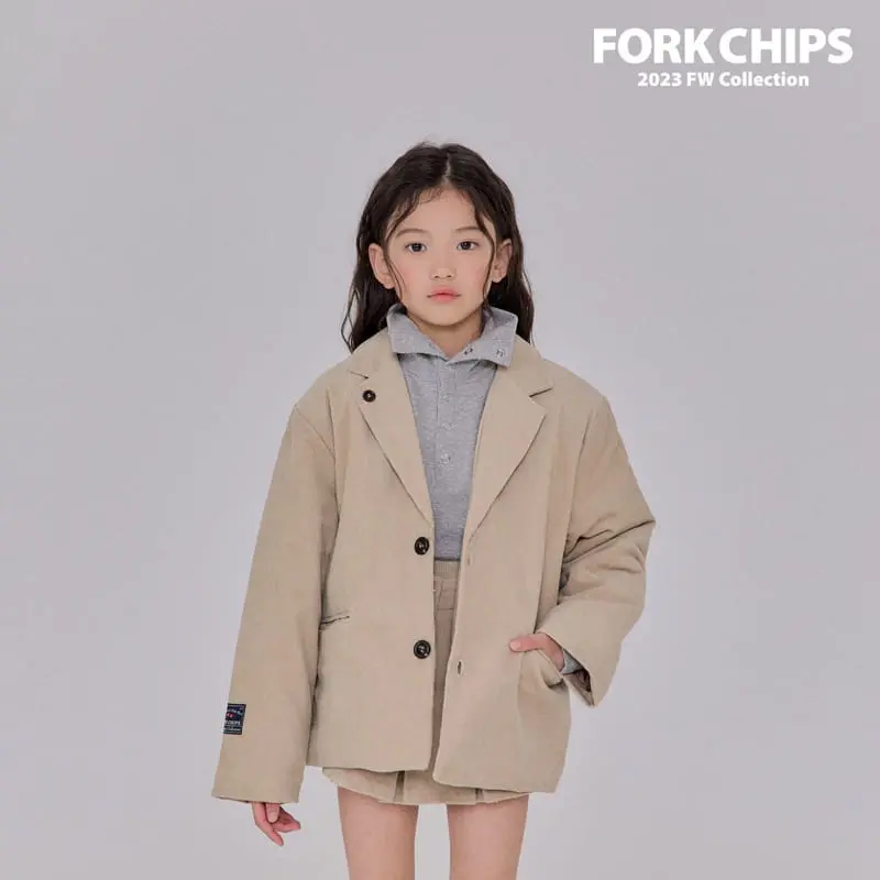 Fork Chips - Korean Children Fashion - #kidsshorts - Cash Button Jacket - 5