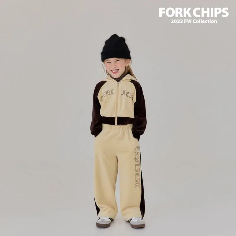 Fork Chips - Korean Children Fashion - #kidsshorts - Stone Velvet Hoody ZIP-up