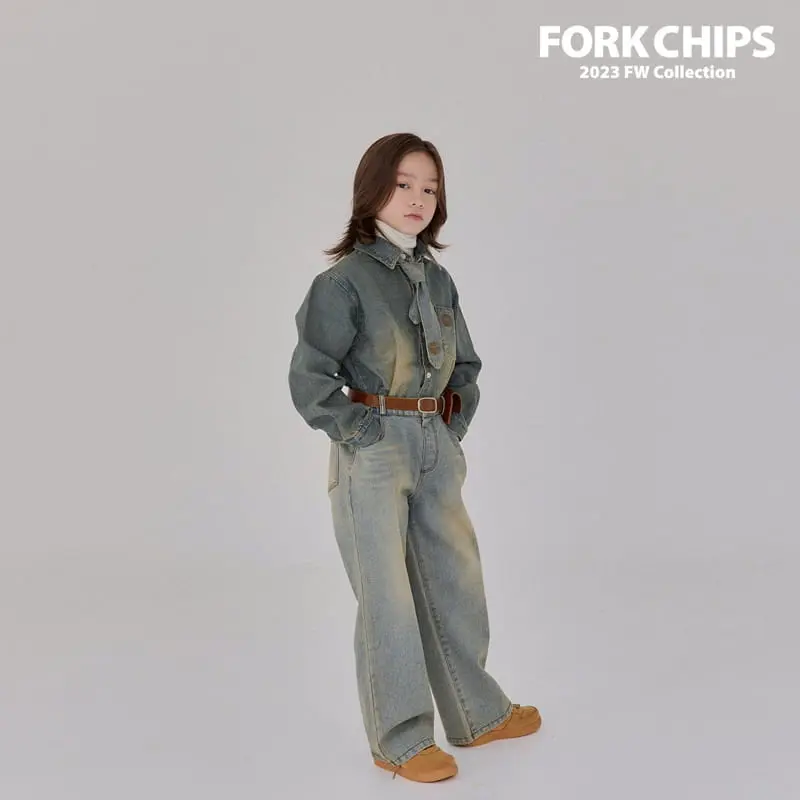 Fork Chips - Korean Children Fashion - #kidsshorts - Western Jeans - 3