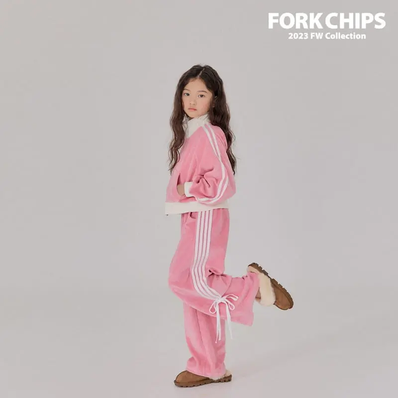 Fork Chips - Korean Children Fashion - #kidsstore - Kitch Velvet Zip-up - 5