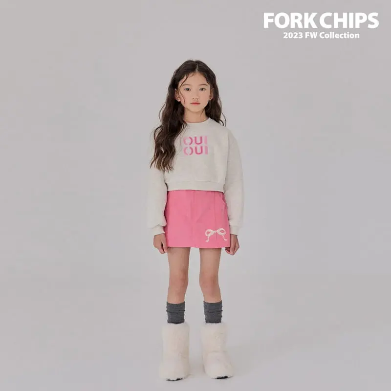 Fork Chips - Korean Children Fashion - #kidzfashiontrend - Ribbon Mini Skirt - 2