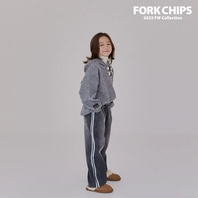 Fork Chips - Korean Children Fashion - #kidzfashiontrend - Line Jeans - 6
