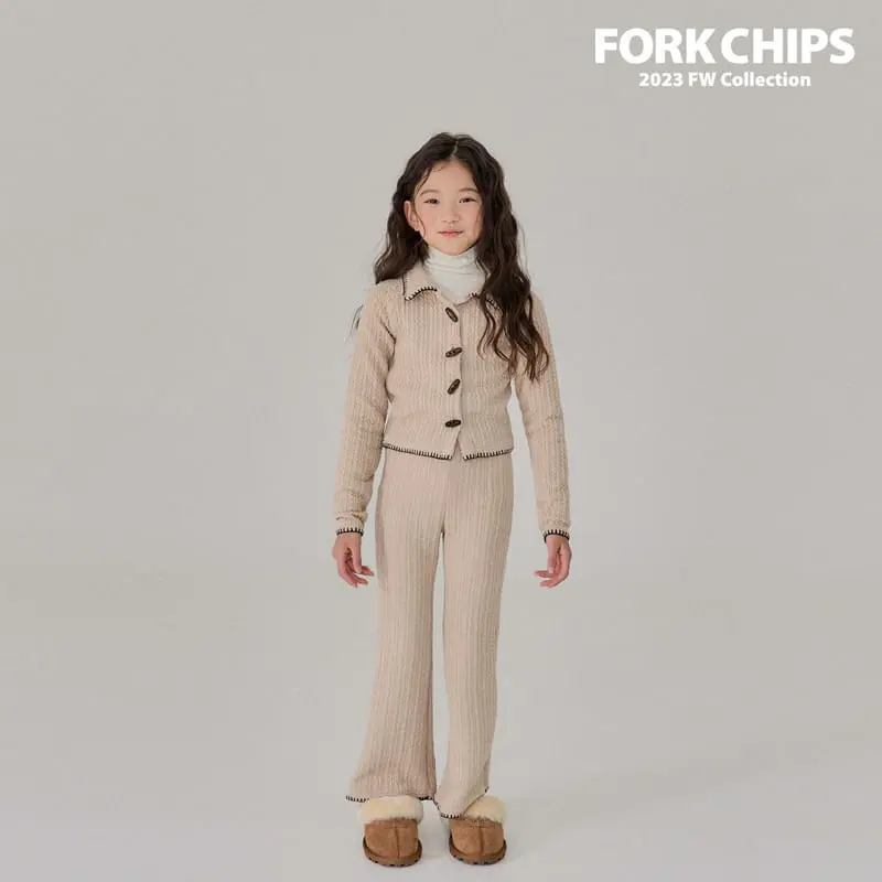 Fork Chips - Korean Children Fashion - #magicofchildhood - Chain Bootscut Leggibgs - 3