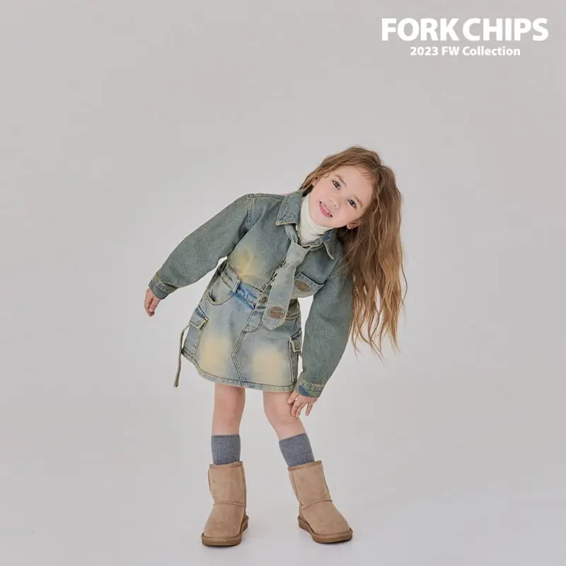 Fork Chips - Korean Children Fashion - #magicofchildhood - Root Denim Shirt - 7