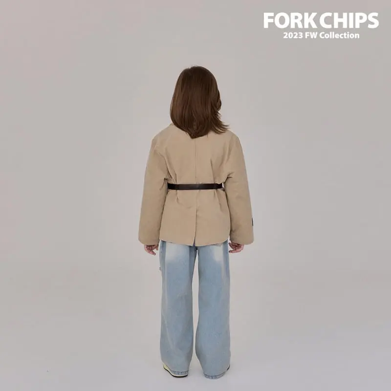 Fork Chips - Korean Children Fashion - #prettylittlegirls - Chips Embrodiery Jeans - 12