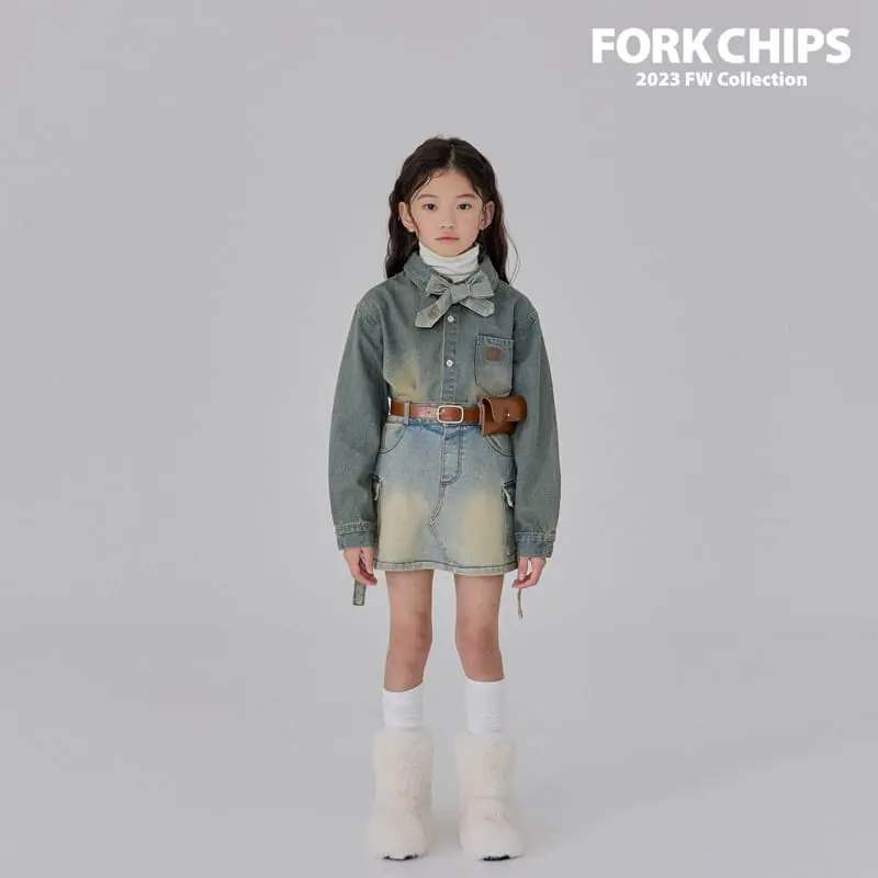 Fork Chips - Korean Children Fashion - #prettylittlegirls - Root Denim Shirt - 9
