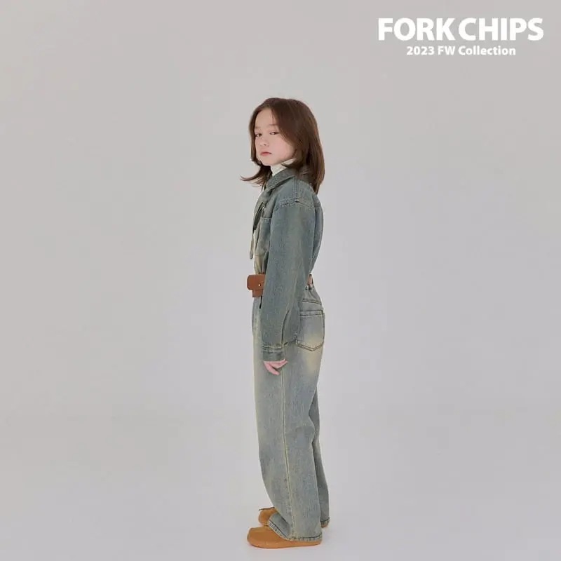 Fork Chips - Korean Children Fashion - #toddlerclothing - Western Jeans - 12