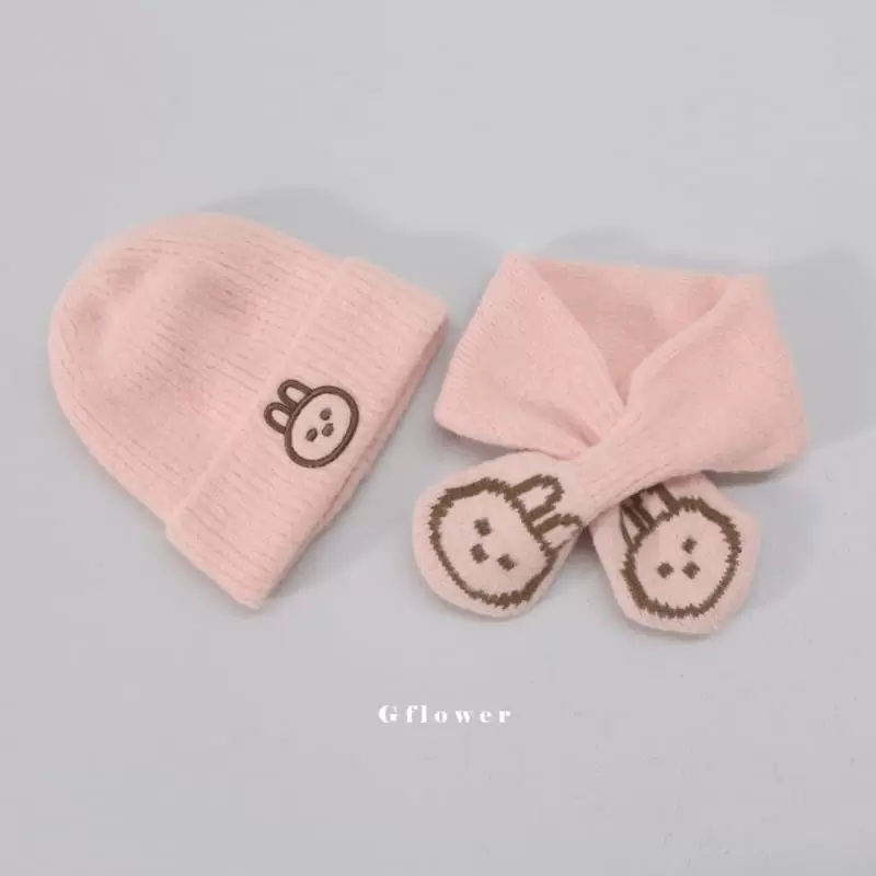 G Flower - Korean Children Fashion - #fashionkids - Rabbit Beanie Muffler Set - 3