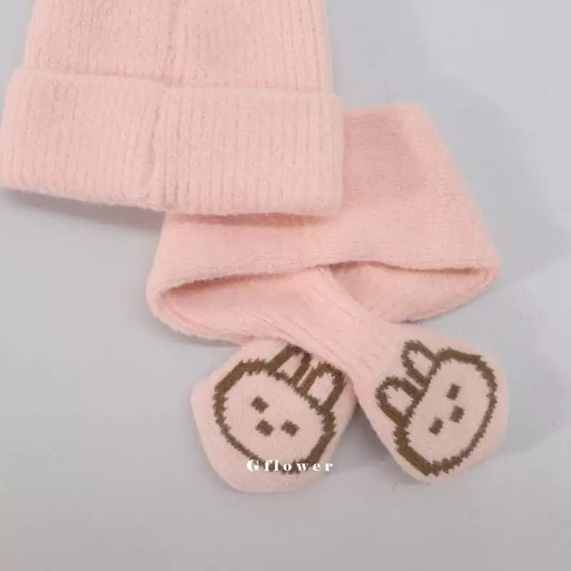 G Flower - Korean Children Fashion - #fashionkids - Rabbit Beanie Muffler Set - 4